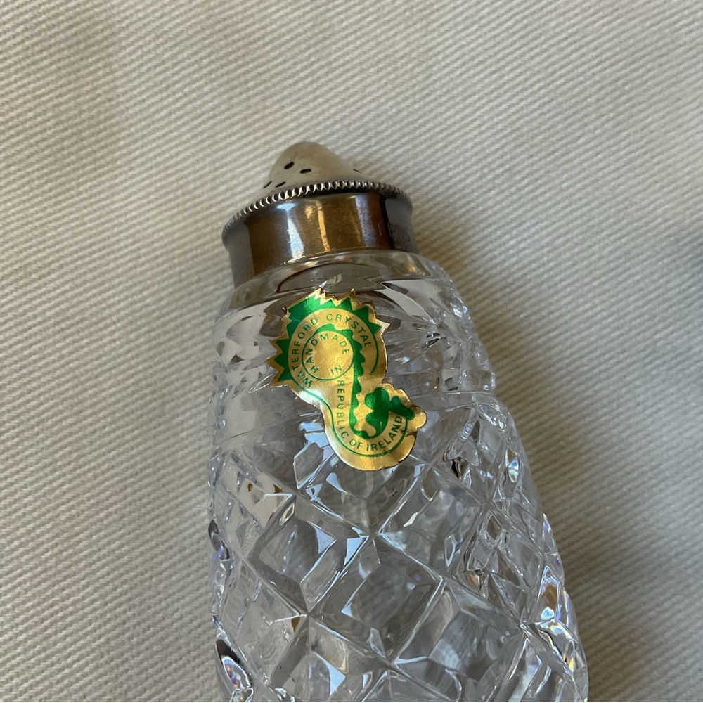 Waterford Crystal Salt and Pepper Shakers with Silver Tops - Picture 2 of 9